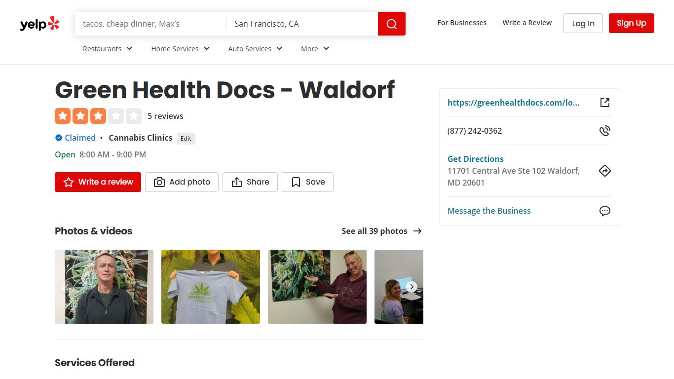 GREEN HEALTH DOCS - WALDORF - 39 Photos - Cannabis Clinics - 11701 ...